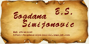 Bogdana Simijonović vizit kartica